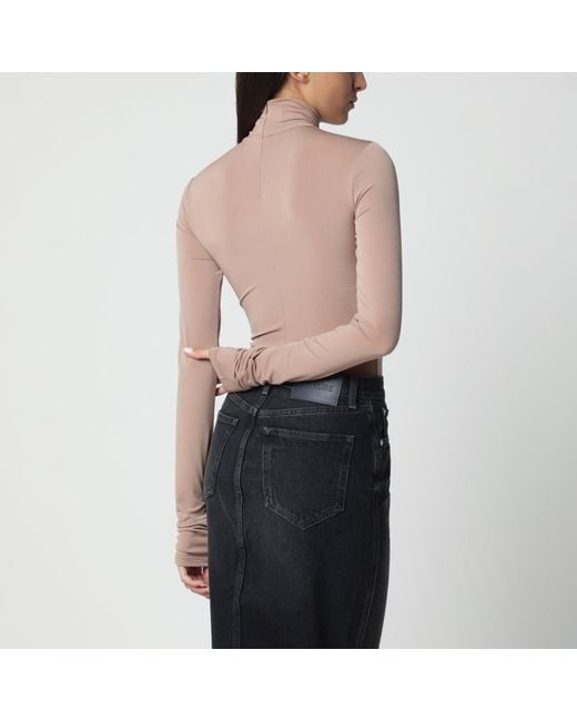 ANDAMANE Pink Blush Turtleneck Bodysuit