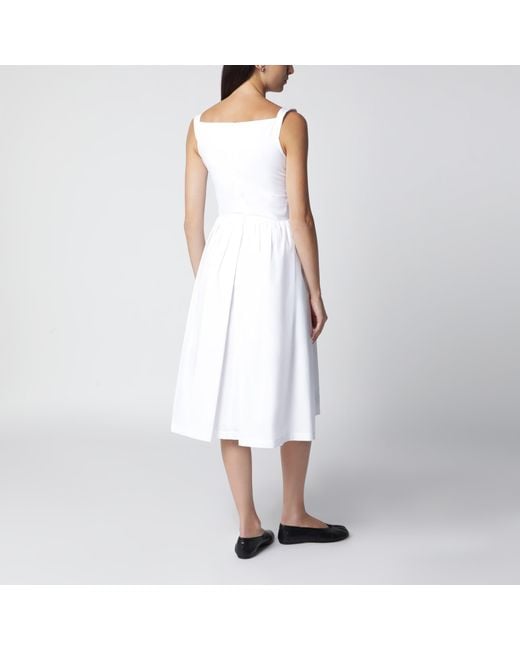Vivienne Westwood White Sunday Midi Cotton Poplin Dress