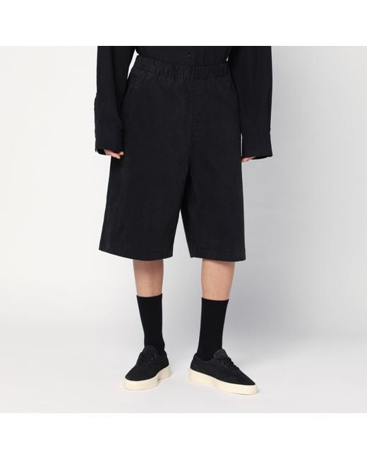 Entire studios Black Wide Bermuda Shorts In Cotton for men