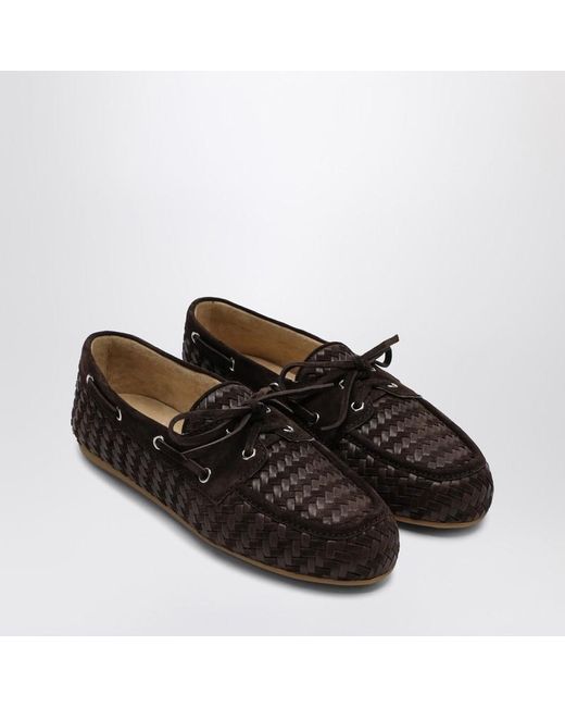 Miu Miu Black Leather And Suede Woven Moccasins