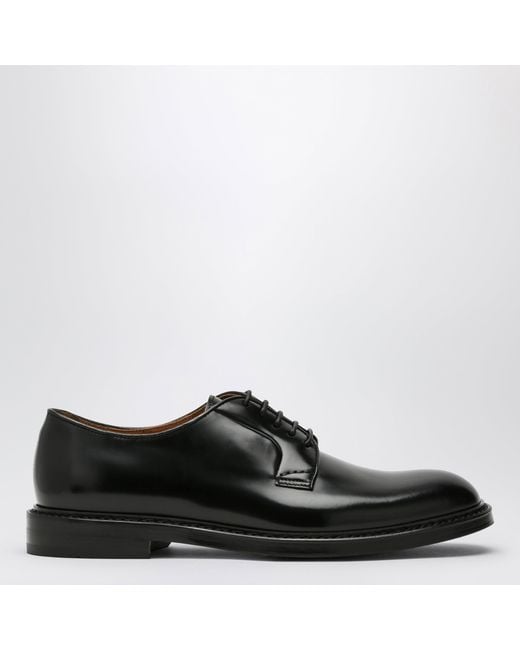 Doucal's Black Leather Lace-Up for men
