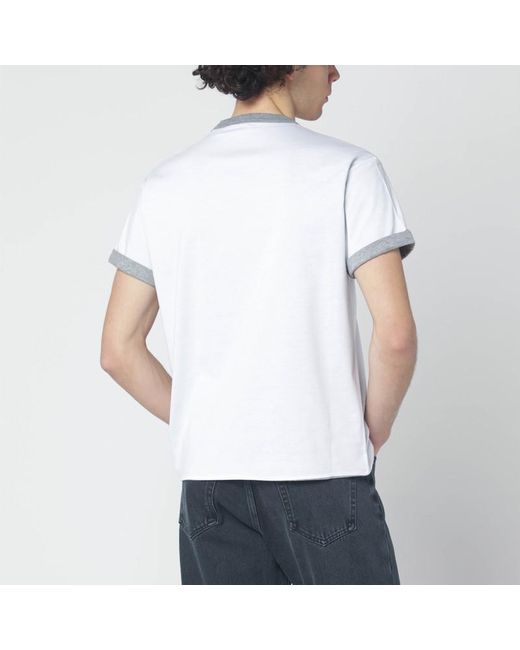 Prada Wendbares T-Shirt Aus Weißer/Grauer Baumwolle in White für Herren