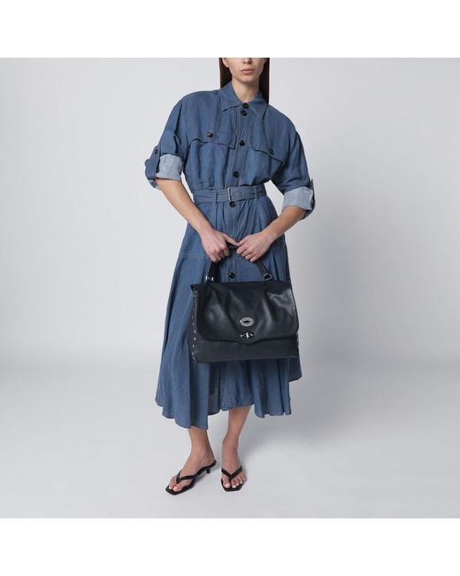 Zanellato Black Postina Medium Bag