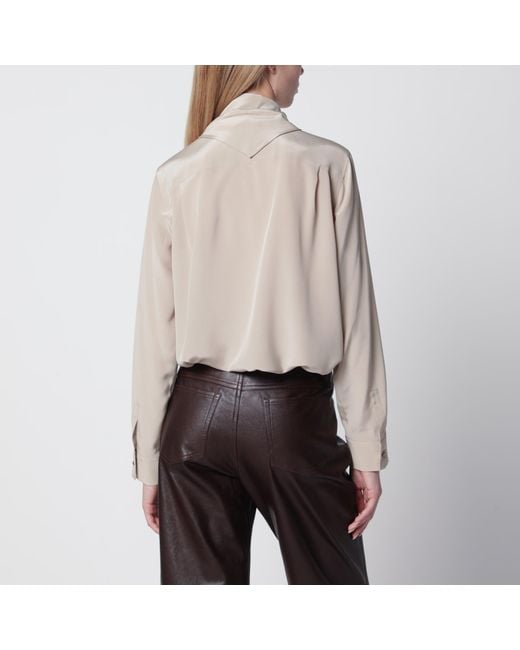 Max Mara Natural Rock Silk Blouse With Scarf