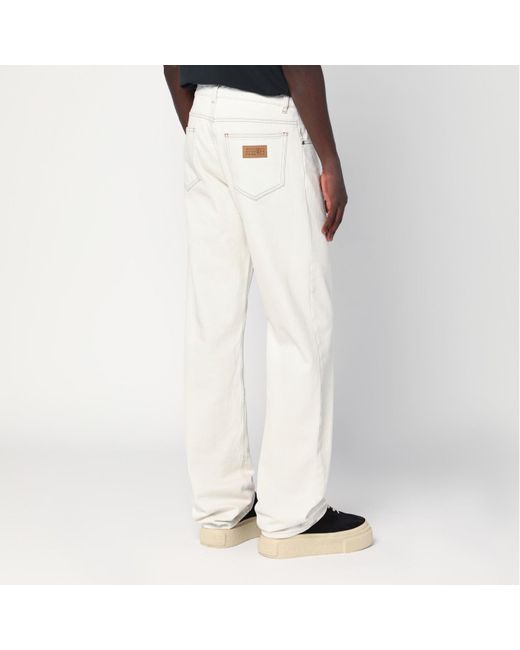MM6 by Maison Martin Margiela White Jeans With Patches for men