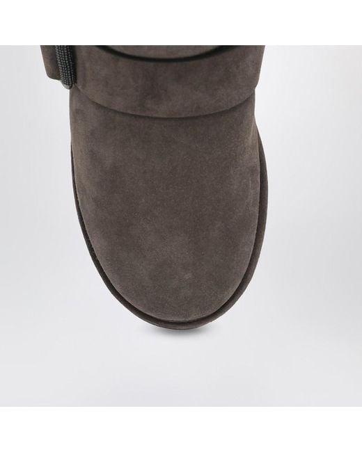 Brunello Cucinelli Brown Stiefel Aus Taubengrauem Wildleder