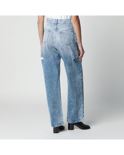 Maison Margiela Blue Loose Jeans With Drawstrings