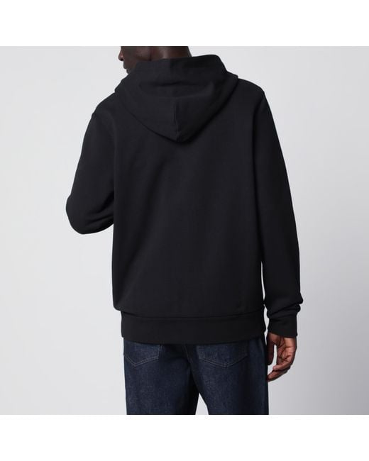 Moncler Blue Cotton Hoodie With Logo for men