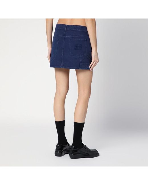 Mini Jupe Bleu En Denim Miu Miu en coloris Blue