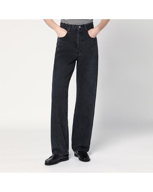 Saint Laurent Blue Carrot-Fit Jeans With A Washed Effect