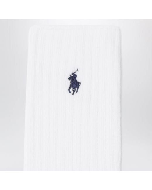 Polo Ralph Lauren White Cotton-Blend Logo Socks for men