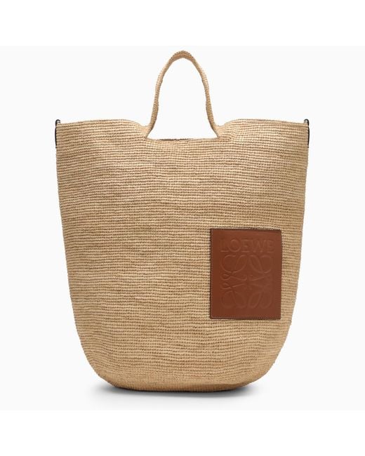 Loewe Handbag With Natural Raffia And Leather Details