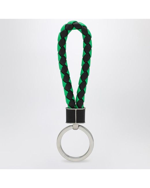 Bottega Veneta Green Black/parakeet In Intrecciato Keyring for men