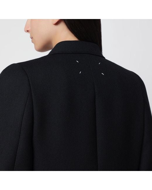 Maison Margiela Black Wool Double-Breasted Coat