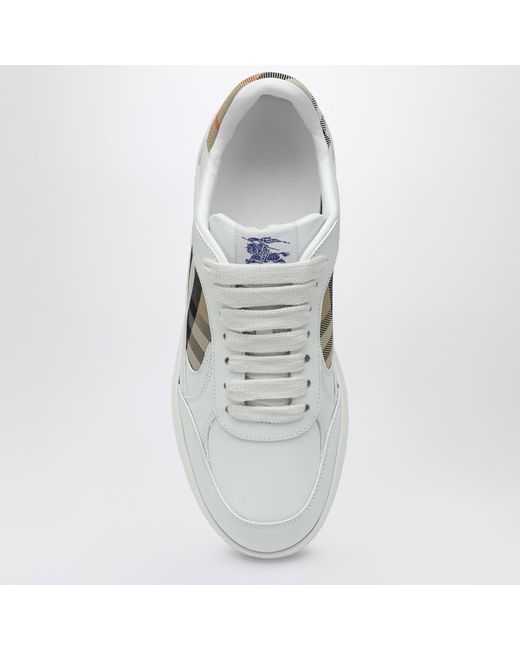 Burberry White Leather Sneaker Terrace And Check