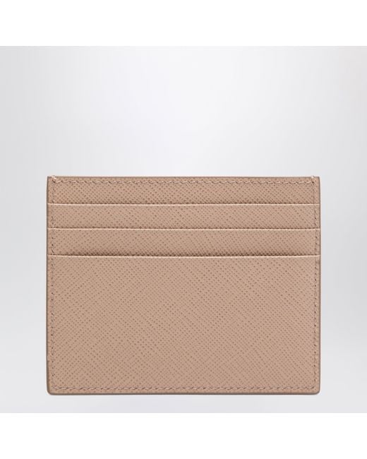 Prada Brown Powder Saffiano Card Case