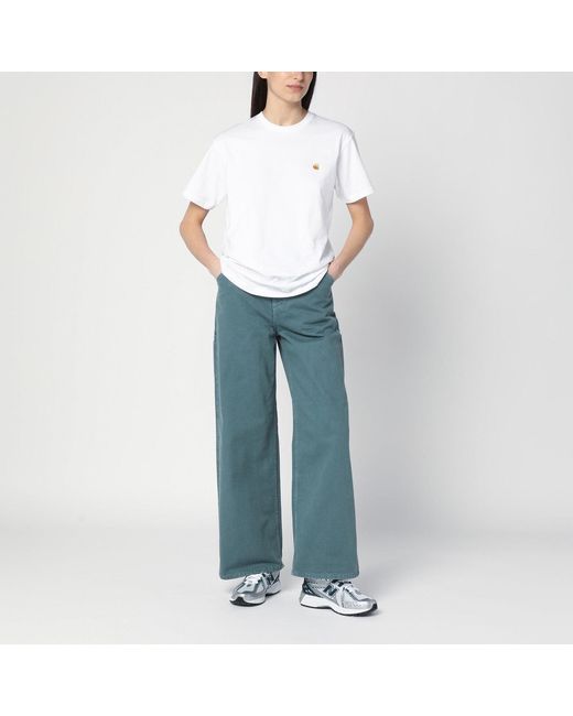 Carhartt Blue Jens Pant In Silver Pine