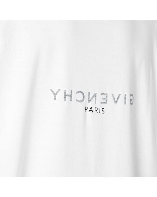 T-shirt oversize reverse bianca in cotone con logo di Givenchy in White da Uomo