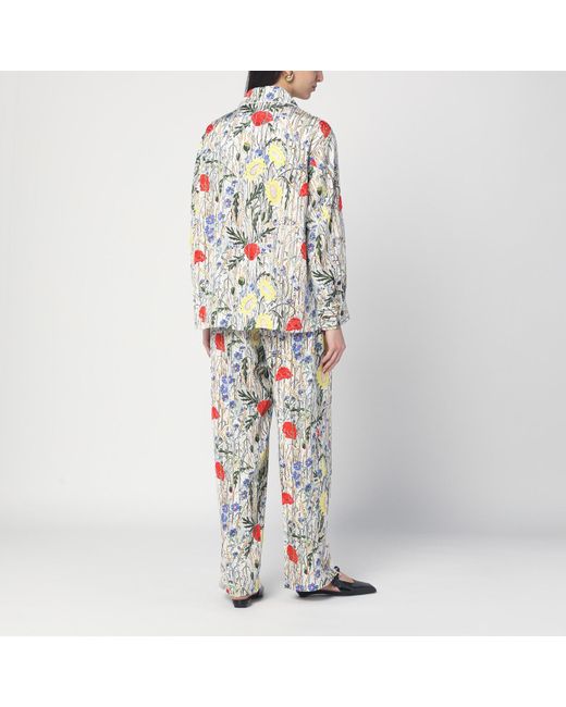 Bottega Veneta Multicolor Floral Viscose And Silk Pyjamas