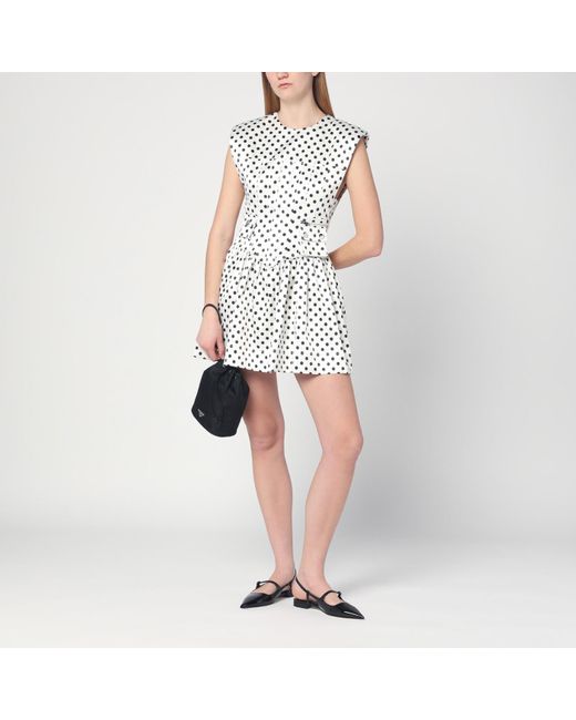 Ganni Polka-Dot Satin Corset Mini Dress