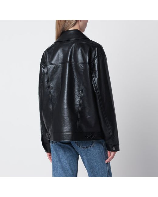 Anine Bing Black Regenerated Leather Jacket