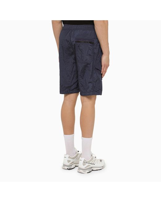 Stone Island Blue Navy-coloured Nylon Bermuda Shorts for men