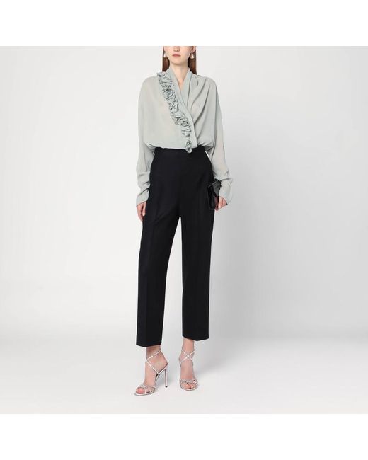 Pantalone in misto lana di Alberta Ferretti in Black