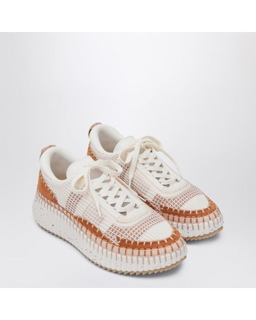 Chloé Pink Natural Nama Trainer Aus Recyceltem Nylon