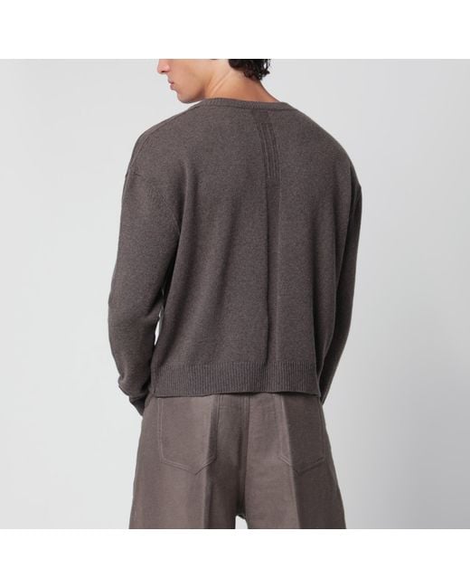 Rick Owens Gray Taupe V-Neck Sweater for men