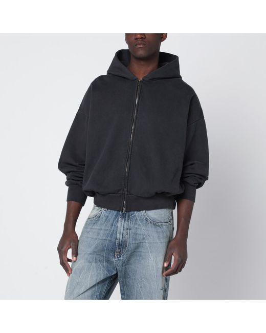 Fear Of God Black Washed Zip Hoodie for men