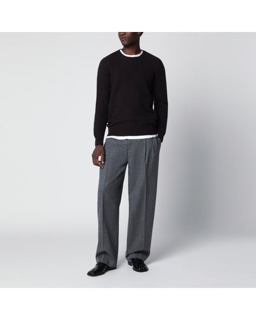 Drumohr Black Lambswool Sweater for men