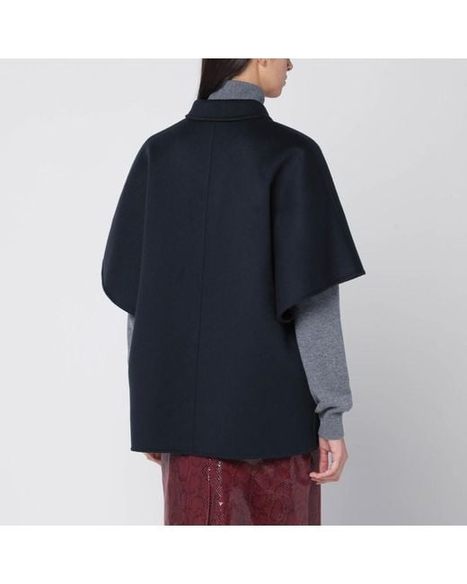 Gucci Blue Reversible Coat With Gg Pattern