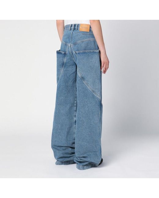 The Attico Sky Blue baggy Jeans With Large Pockets