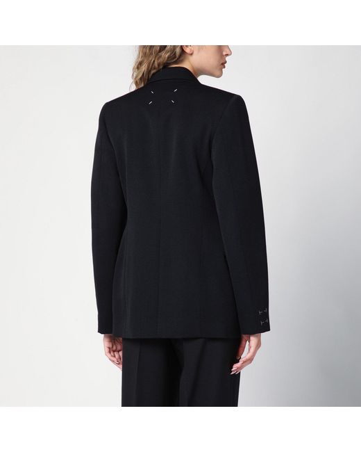 Maison Margiela Black Double-breasted Jacket In Wool