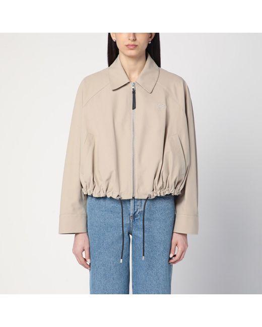 Loewe Natural Zip-up Jacket In Cotton