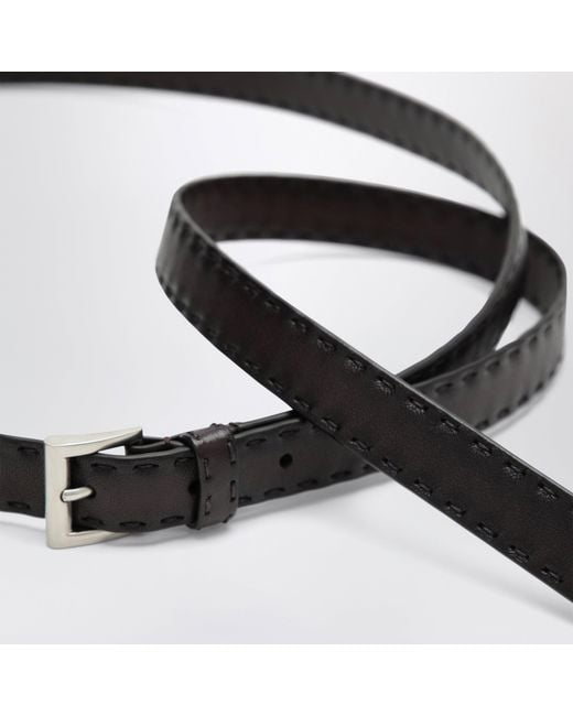Prada Black Slim Leather Belt
