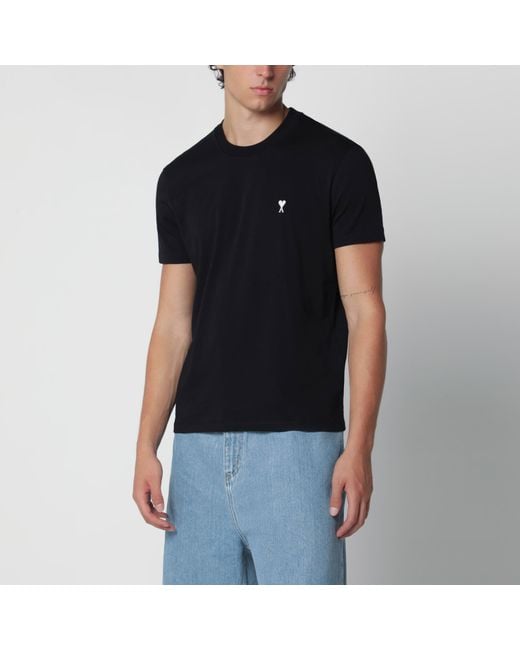 AMI Black Ami De Coeur T-Shirt for men