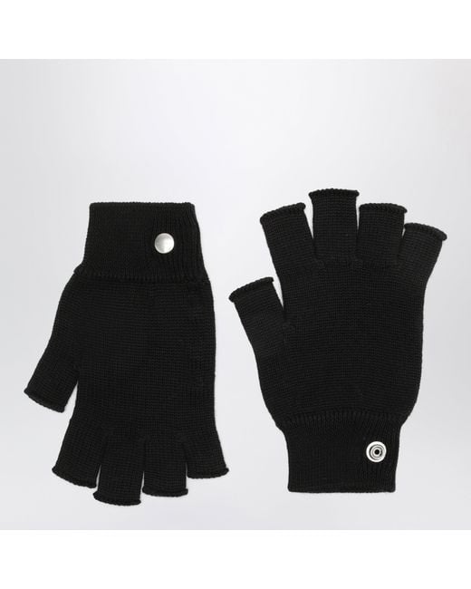 Rick Owens Black Wool Gloves for men