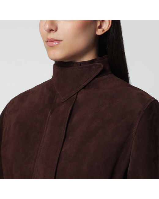 Alaïa Red Peplum Suede Jacket