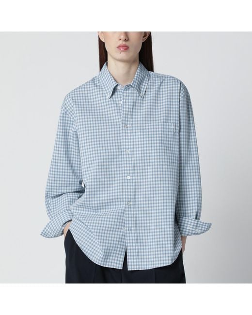 DUNST Blue Oversized Light Check Shirt