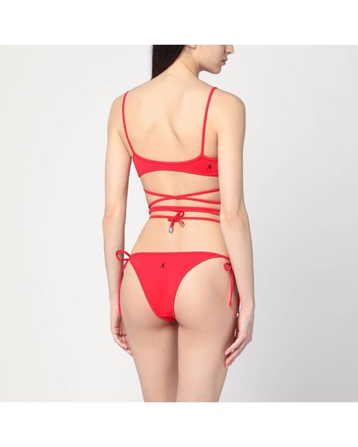The Attico Red Two-piece Triangle Bikini In