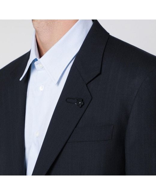 Lardini Blue Single Breasted Wool Blend Jacket for men