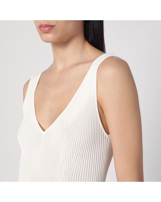 Golden Goose Deluxe Brand Blue Elfenbeinfarbenes Geripptes Tank-Top