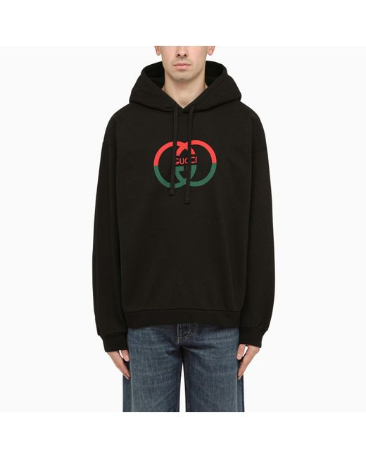 Gucci Black Cotton Sweatshirt With Logo for men