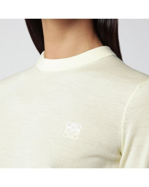 Loewe White Light Wool Knit Top