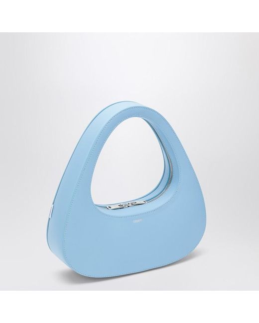 Micro baguette swipe bag azzurra in pelle di Coperni in Blue