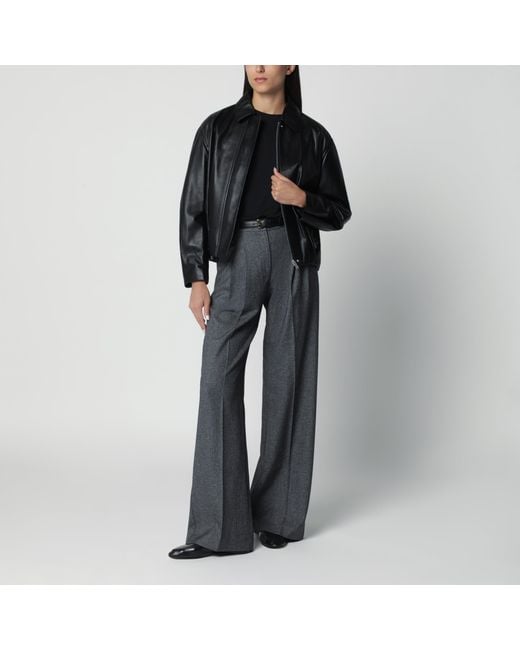 Arma Black Melis Leather Bomber Jacket