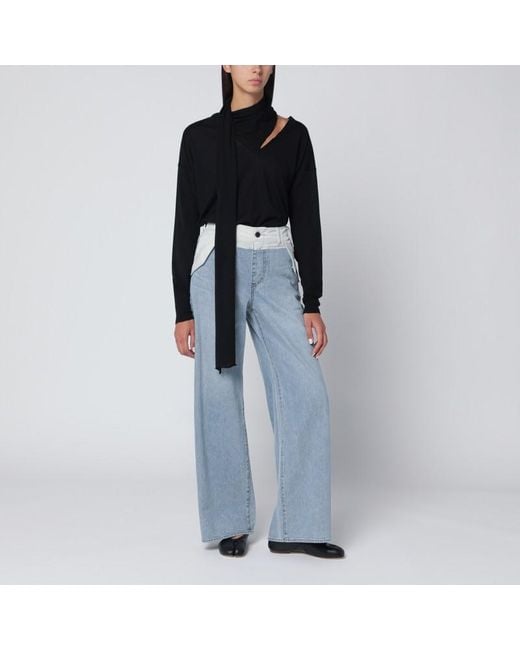 Sacai Blue Light Two-Tone Jeans