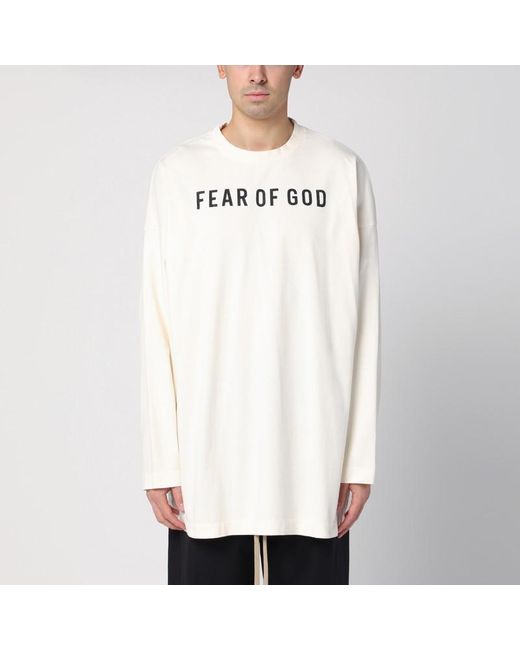 Fear Of God White Long-Sleeved Thunderbird T-Shirt for men