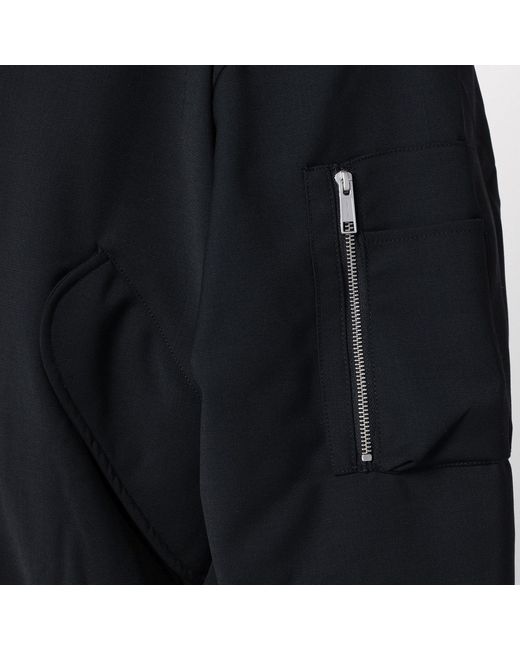 Entire studios Black Zip Up Bomber Jacket for men